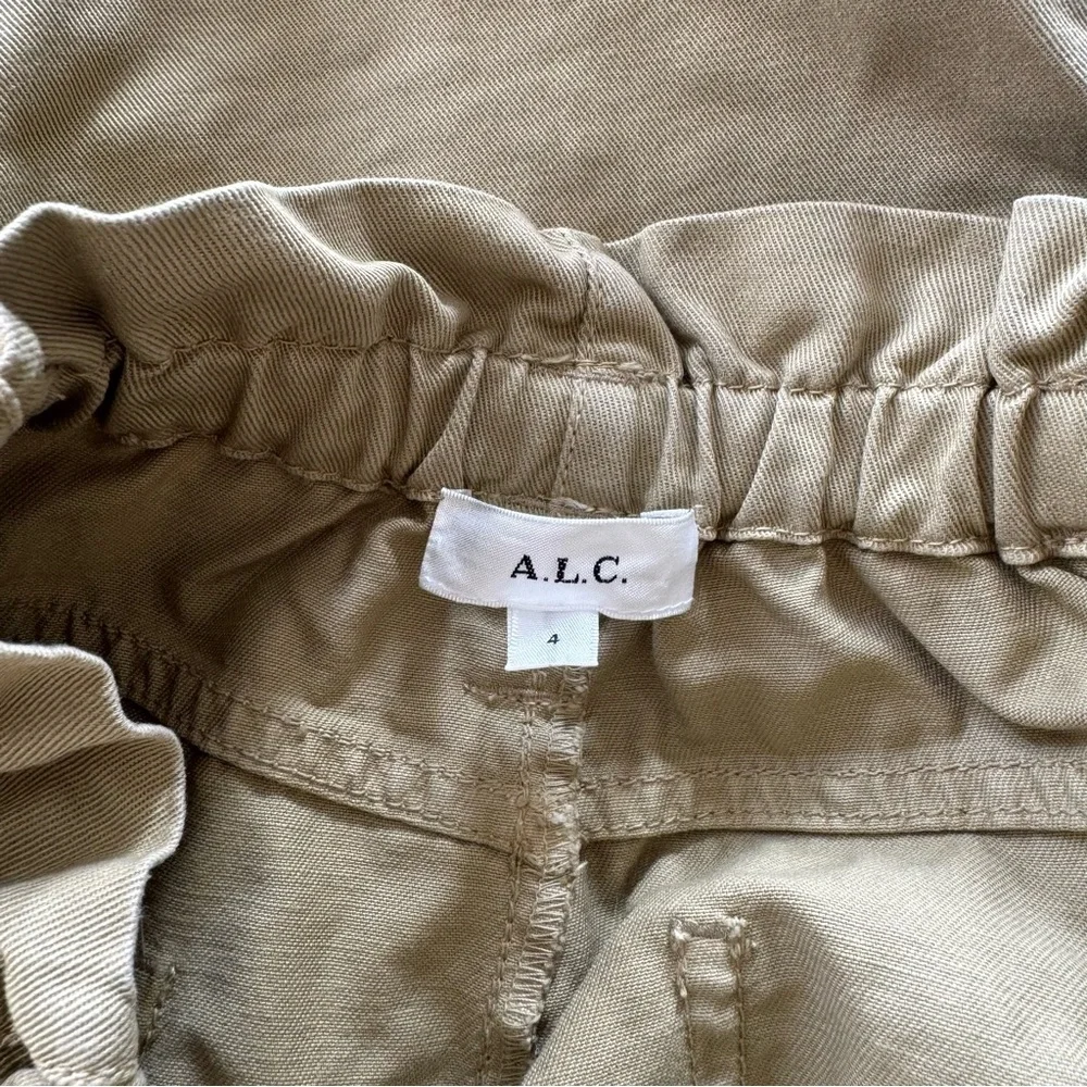 A.L.C Augusta belted paper bag waist straight cropped pants - Picture 6 of 10